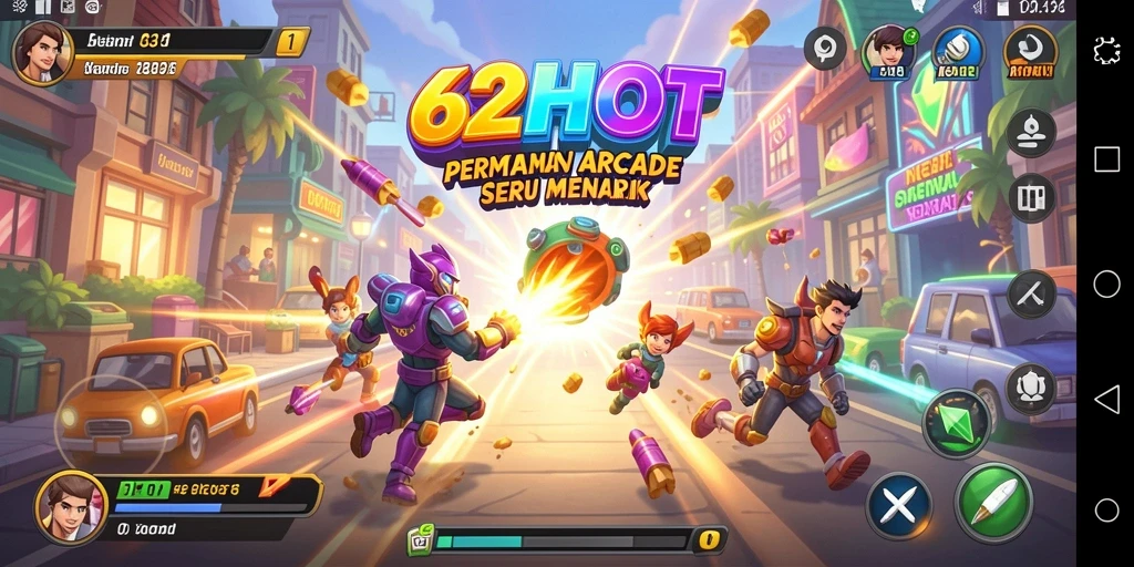 Screenshot gameplay 62HOT yang menampilkan aksi seru dalam permainan Arcade.