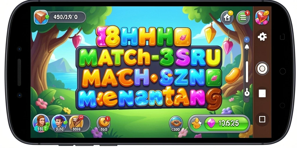 Tampilan gameplay Match-3 yang menarik di 8HHH.