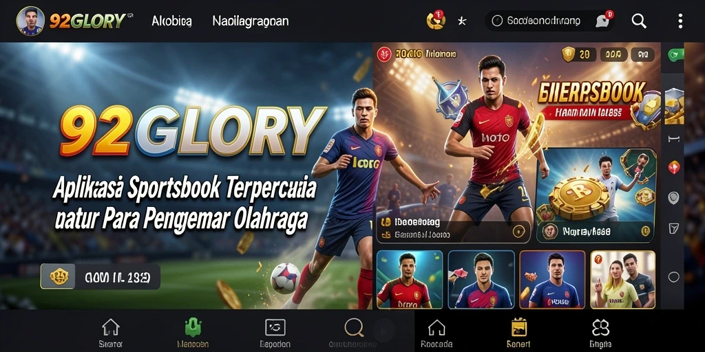 Tampilan gameplay Sportsbook yang menarik di aplikasi 92GLORY.