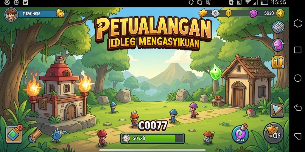 Tampilan gameplay C0077 yang menampilkan karakter dan aksi Idle.