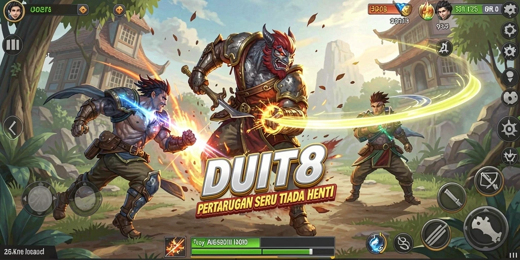 Gameplay seru di arena pertarungan DUIT8.