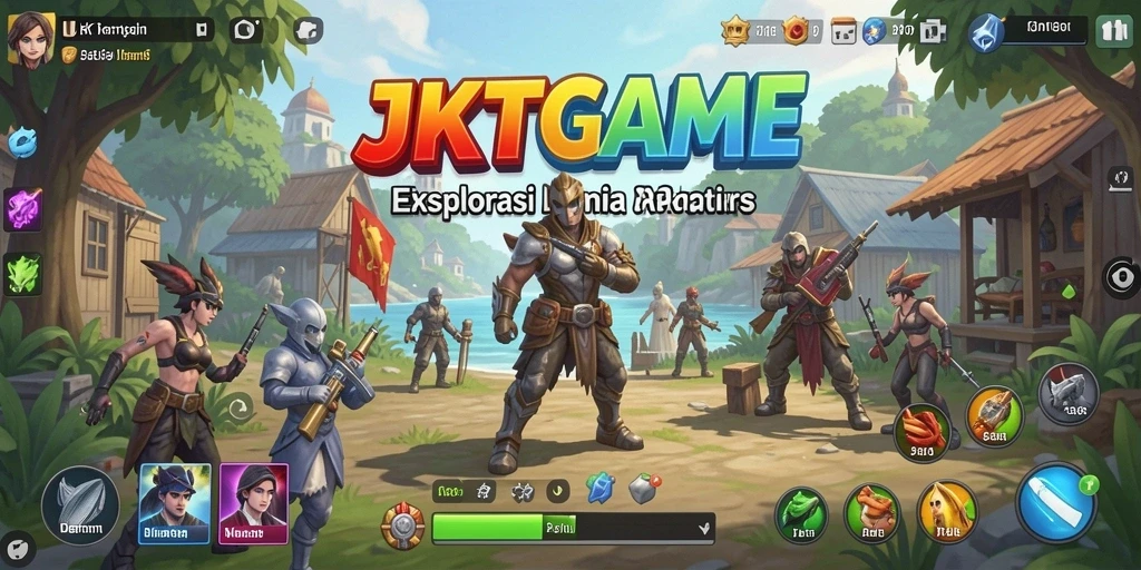 Screenshot utama JKTGAME menampilkan aksi dan eksplorasi dalam dunia Open World.