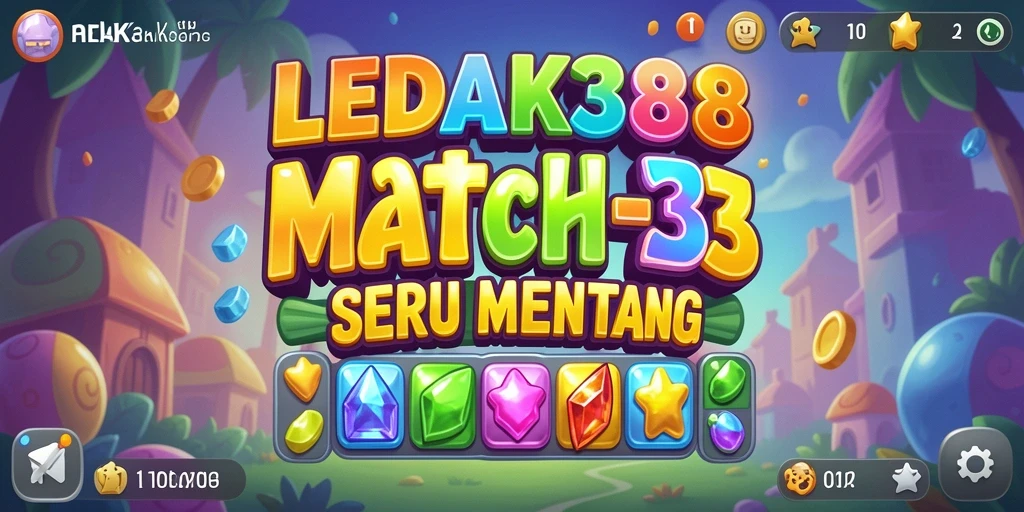Tampilan gameplay seru dan penuh warna dari LEDAK388 dalam mode Match-3.