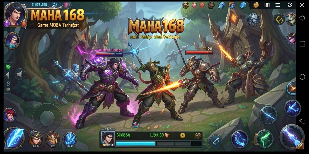 Gameplay MOBA yang mendebarkan dan penuh strategi.