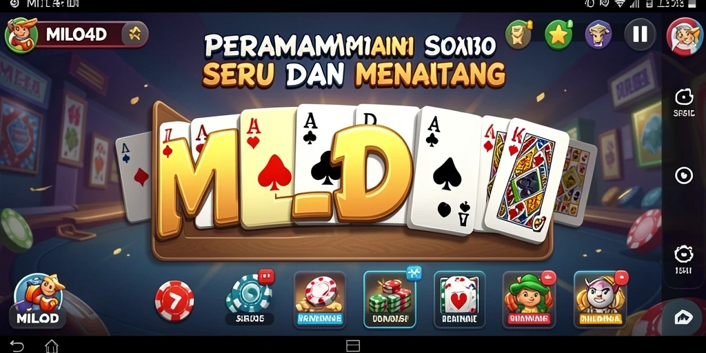 Tampilan screenshot utama MILO4D dengan gameplay domino yang seru.