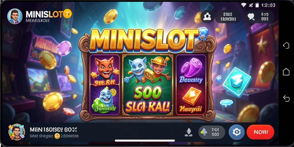 Tampilan gameplay menarik dari MINISLOT dengan efek slot yang memukau.