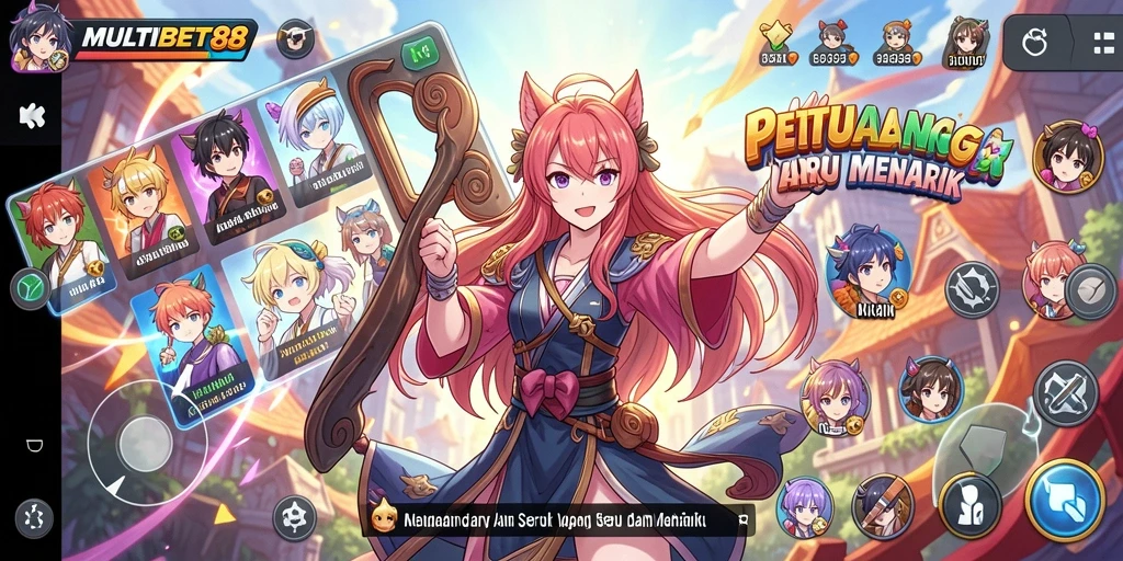 Screenshot MULTIBET88 menampilkan pertarungan seru karakter anime.