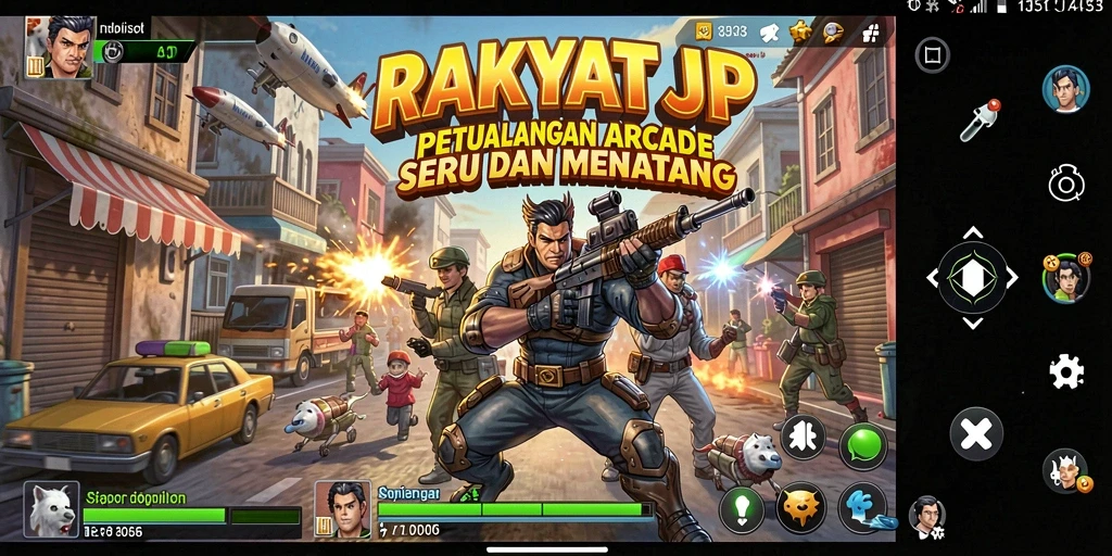 Screenshot utama RAKYATJP yang menampilkan gameplay Arcade yang seru.