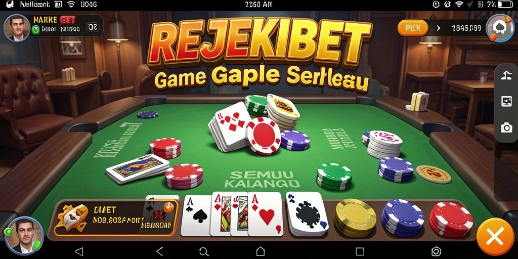 Screenshot gameplay REJEKIBET menampilkan aksi seru dalam permainan Gaple.