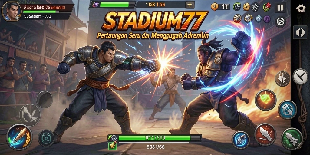 Tampilan gameplay <strong>STADIUM77</strong> yang dinamis dan penuh aksi.