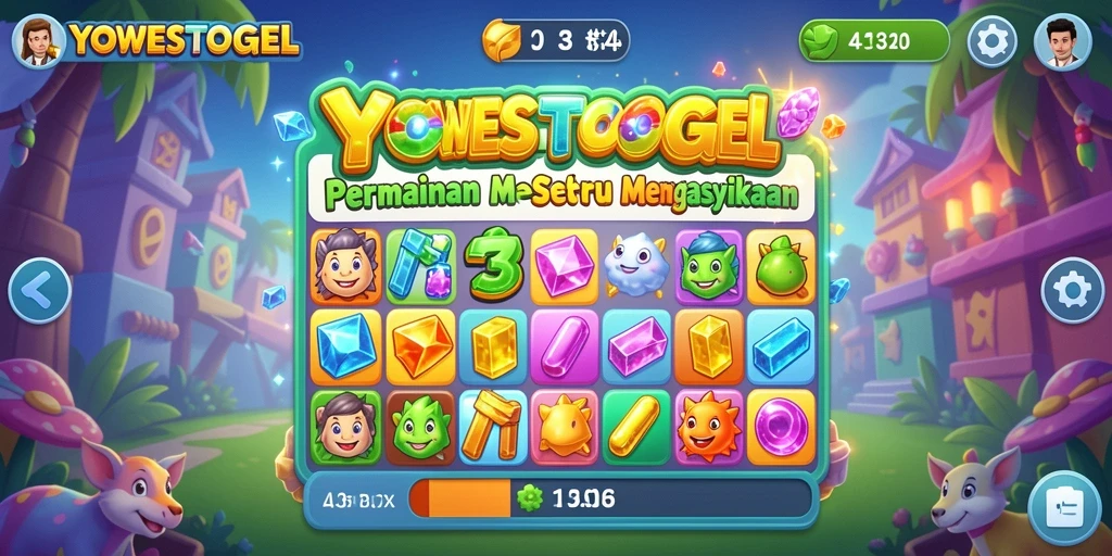 Screenshot gameplay <strong>YOWESTOGEL</strong> yang menampilkan kombinasi Match-3 yang seru.
